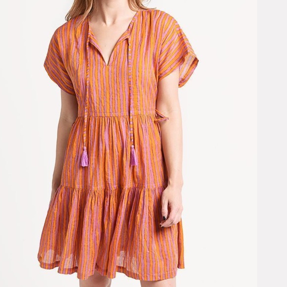 NWOT • Oliphant side tie tassel short dress 🧡 - Picture 2 of 12